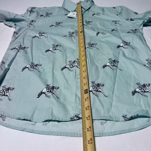 NWT Kennington Western Cowboy Horse Shirt Chest Pocket Sky Blue Men's Size Large - Picture 6 of 6